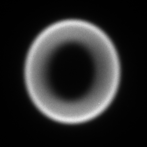 Front view of a toroidal plasma generated by a single laser-induced breakdown plasma.